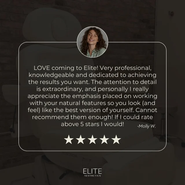 We love to hear about your experience at Elite! Reviews like this put a smile on our face and remind us of the importance of staying committed to our values 🥹

At Elite Aesthetics, we are dedicated to creating a welcoming environment where we prioritize the wants and needs of our clients while facilitating the top treatments by the highest level of artist medical professionals.

Interested in this type of experience? Book your next appointment online or call/text 212-647-1930

#medspa #nycbotox #facialtreatments